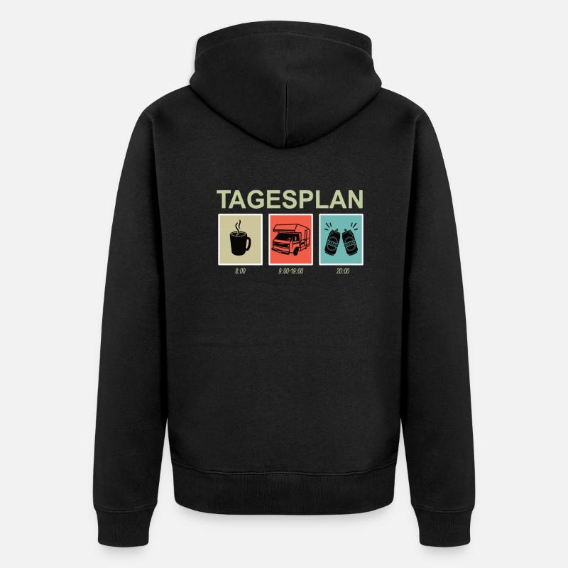 Camper Geschenkidee Camping - Unisex Premium Bio Zip Hoodie - Schwarz