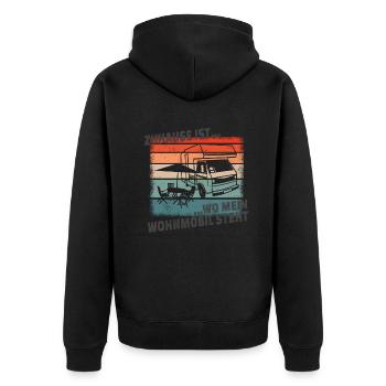 Camper Gift Idea Camping - Unisex Premium Organic Zip Hoodie - black - Back - Nico (187cm)