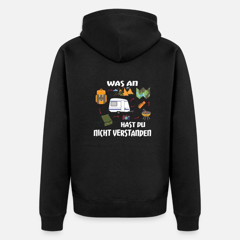 Camper Geschenkidee Camping - Unisex Premium Bio Zip Hoodie - Schwarz