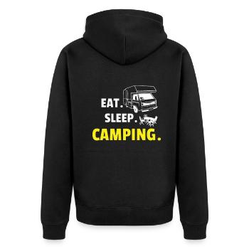 Camper Gift Idea Camping - Unisex Premium Organic Zip Hoodie - black - Back - Nico (187cm)