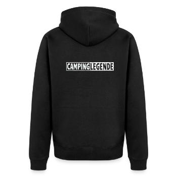 Camper Geschenkidee Camping - Unisex Premium Bio Zip Hoodie - Schwarz - Hinten - Nico (187cm)