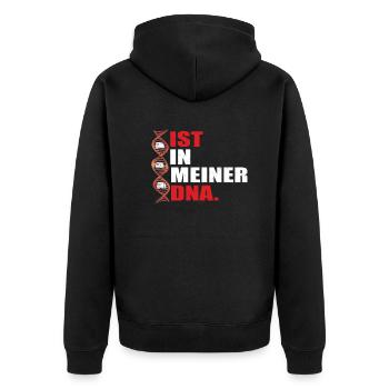 Camper Geschenkidee Camping - Unisex Premium Bio Zip Hoodie - Schwarz - Hinten - Nico (187cm)