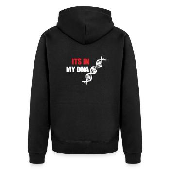 Camper Geschenkidee Camping - Unisex Premium Bio Zip Hoodie - Schwarz - Hinten - Nico (187cm)