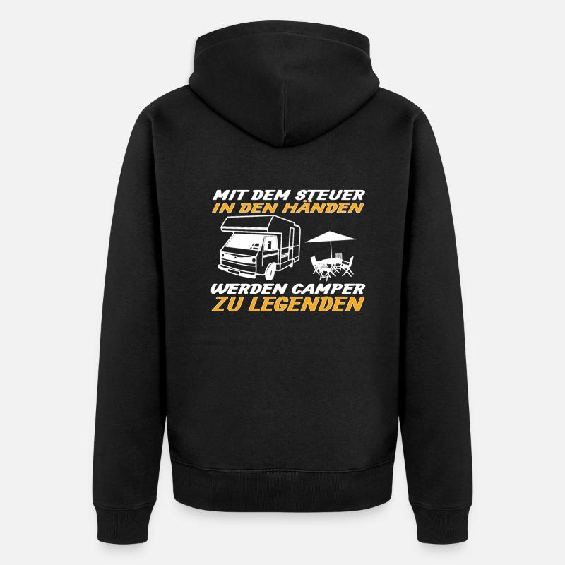 Camper Geschenkidee Camping - Unisex Premium Bio Zip Hoodie - Schwarz