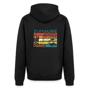 Camper Gift Idea Camping - Unisex Premium Organic Zip Hoodie - black - Back - Nico (187cm)