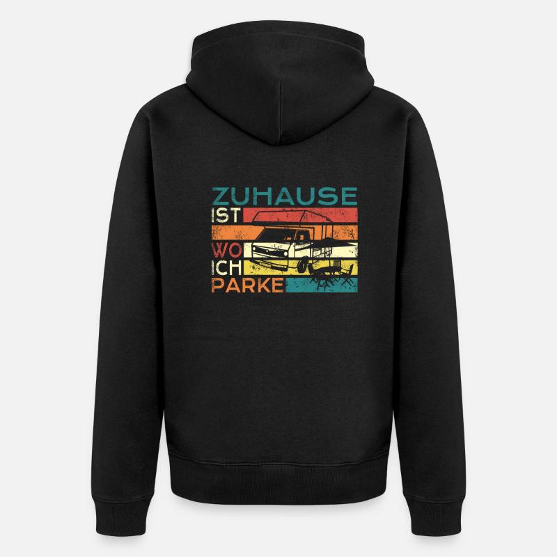 Camper Geschenkidee Camping - Unisex Premium Bio Zip Hoodie - Schwarz