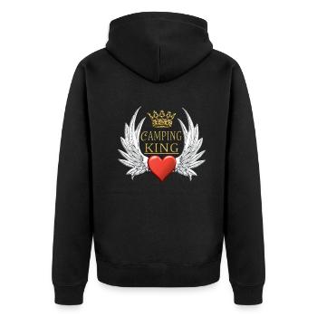 Camper Gift Idea Camping - Unisex Premium Organic Zip Hoodie - black - Back - Nico (187cm)