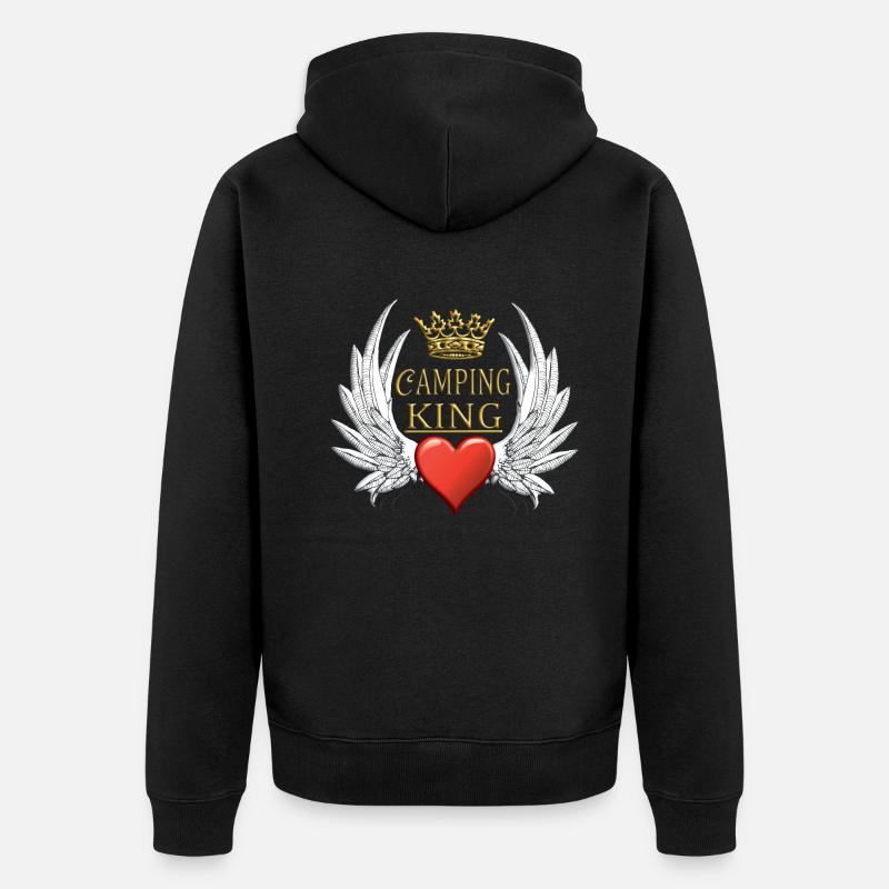 Camper Geschenkidee Camping - Unisex Premium Bio Zip Hoodie - Schwarz