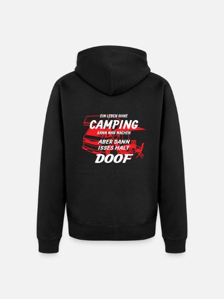 Camper Gift Idea Camping - Unisex Premium Organic Zip Hoodie - black