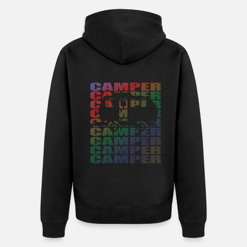 Camper Geschenkidee Camping - Unisex Premium Bio Zip Hoodie - Schwarz