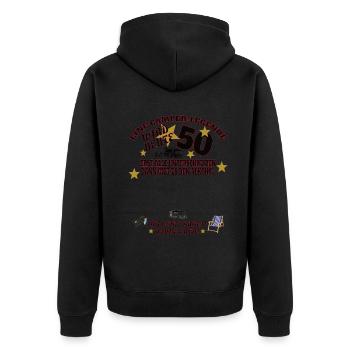 Camper Geschenkidee Camping - Unisex Premium Bio Zip Hoodie - Schwarz - Hinten - Nico (187cm)