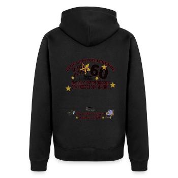 Camper Geschenkidee Camping - Unisex Premium Bio Zip Hoodie - Schwarz - Hinten - Nico (187cm)