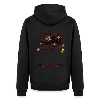 Camper Geschenkidee Camping - Unisex Premium Bio Zip Hoodie - Schwarz - Hinten - Nico (187cm)