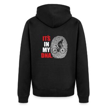 Bicycle Accessories Cyclist Motif - Unisex Premium Organic Zip Hoodie - black - Back - Nico (187cm)