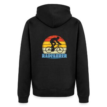Bicycle Accessories Cyclist Motif - Unisex Premium Organic Zip Hoodie - black - Back - Nico (187cm)