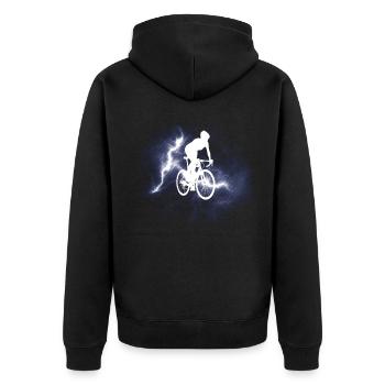 Accessoires de vélo Motif cycliste - Veste à capuche bio Premium Unisexe - noir - Dos - Nico (187cm)