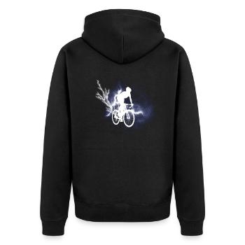 Bicycle Accessories Cyclist Motif - Unisex Premium Organic Zip Hoodie - black - Back - Nico (187cm)