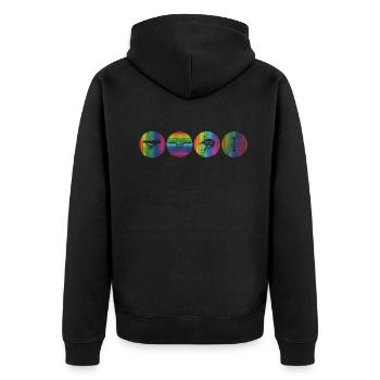 Bicycle Accessories Cyclist Motif - Unisex Premium Organic Zip Hoodie - black - Back - Nico (187cm)