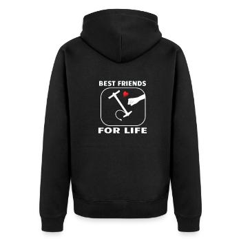 Bicycle Accessories Cyclist Motif - Unisex Premium Organic Zip Hoodie - black - Back - Nico (187cm)