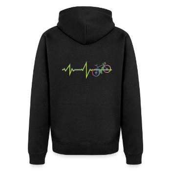 Bicycle Accessories Cyclist Motif - Unisex Premium Organic Zip Hoodie - black - Back - Nico (187cm)