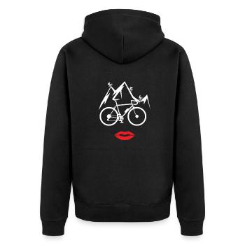 Bicycle Accessories Cyclist Motif - Unisex Premium Organic Zip Hoodie - black - Back - Nico (187cm)
