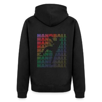 Accessoires de handball motif handball - Veste à capuche bio Premium Unisexe - noir - Dos - Nico (187cm)