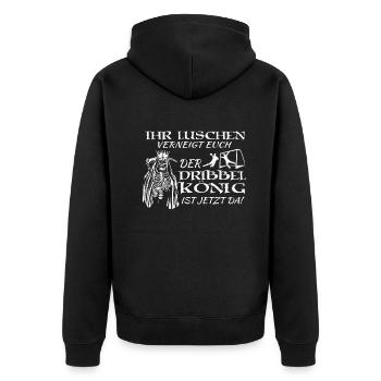 Handball Zubehör handballer Motiv - Unisex Premium Bio Zip Hoodie - Schwarz - Hinten - Nico (187cm)