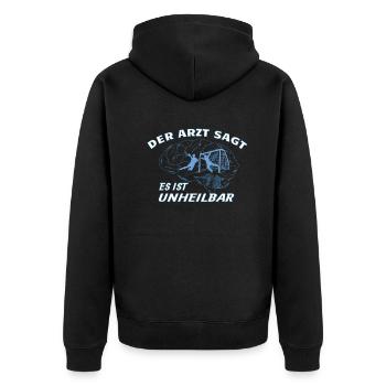 Handball Zubehör handballer Motiv - Unisex Premium Bio Zip Hoodie - Schwarz - Hinten - Nico (187cm)