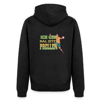 Handball Zubehör handballer Motiv - Unisex Premium Bio Zip Hoodie - Schwarz - Hinten - Nico (187cm)
