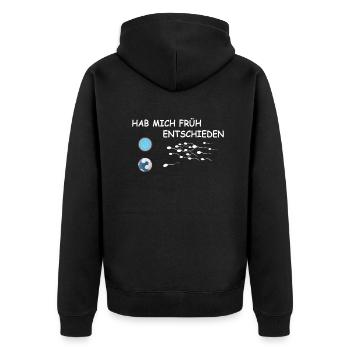 Handball Zubehör handballer Motiv - Unisex Premium Bio Zip Hoodie - Schwarz - Hinten - Nico (187cm)