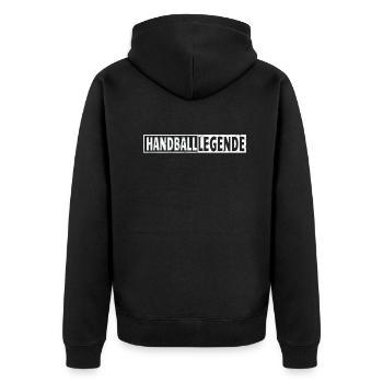 Handball Zubehör handballer Motiv - Unisex Premium Bio Zip Hoodie - Schwarz - Hinten - Nico (187cm)