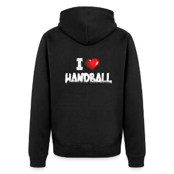 Accessoires de handball motif handball - Veste à capuche bio Premium Unisexe - noir - Dos - Nico (187cm)