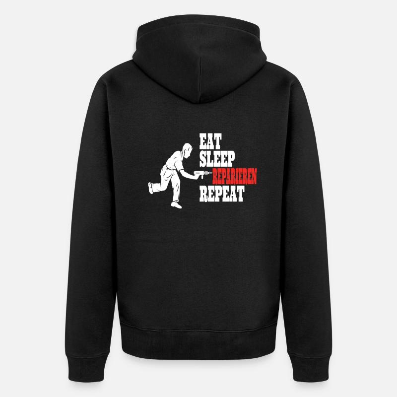Heimwerker Geschenkidee Handwerker - Unisex Premium Bio Zip Hoodie - Schwarz