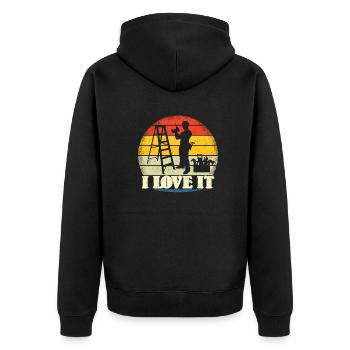 Artisans d’idées cadeaux DIY - Veste à capuche bio Premium Unisexe - noir - Dos - Nico (187cm)