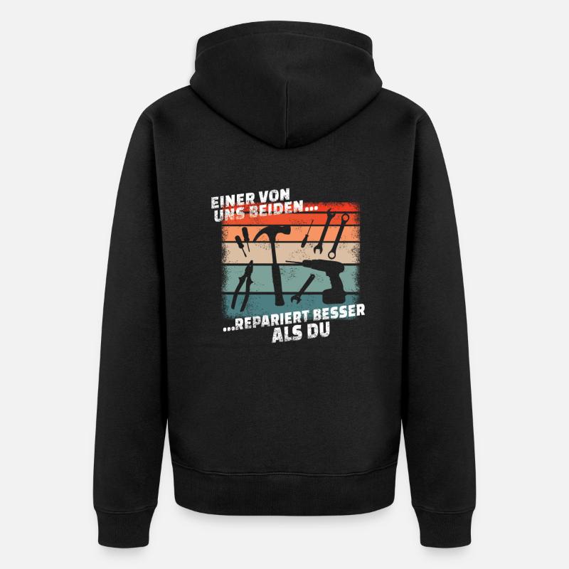 Heimwerker Geschenkidee Handwerker - Unisex Premium Bio Zip Hoodie - Schwarz