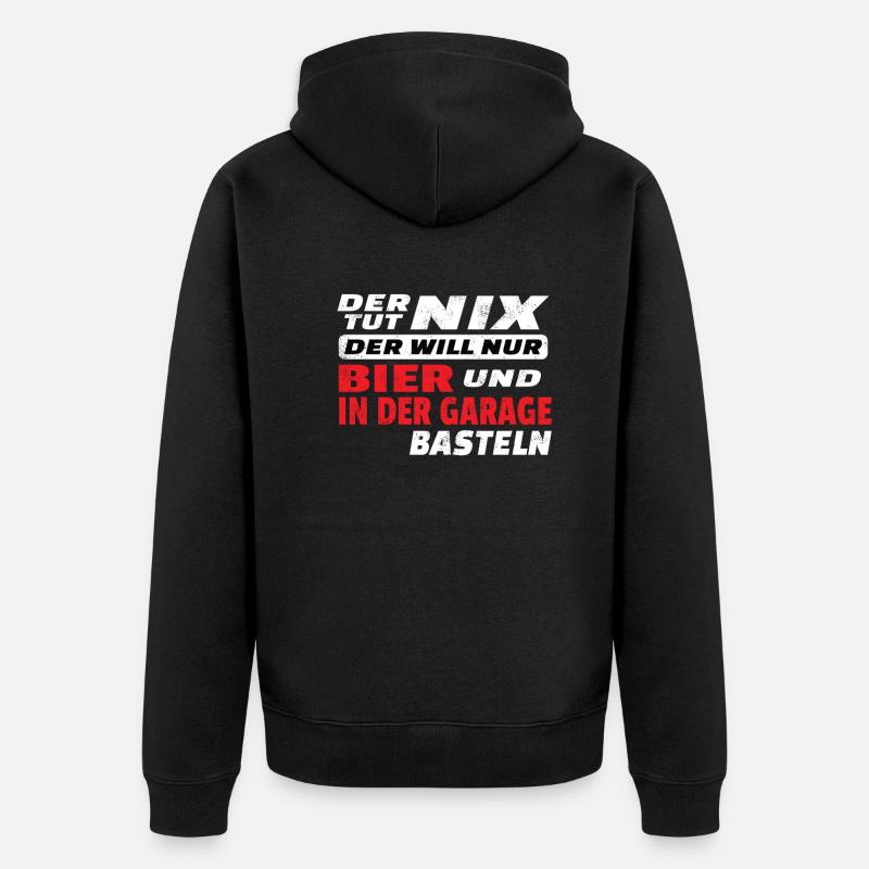Heimwerker Geschenkidee Handwerker - Unisex Premium Bio Zip Hoodie - Schwarz