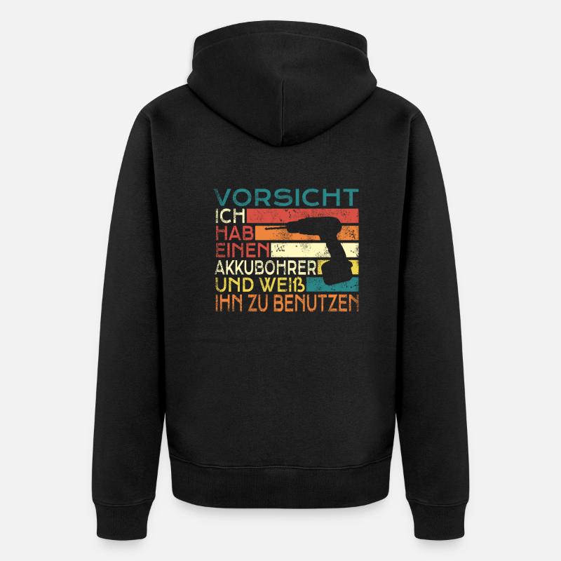 Heimwerker Geschenkidee Handwerker - Unisex Premium Bio Zip Hoodie - Schwarz