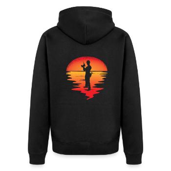 Artisans d’idées cadeaux DIY - Veste à capuche bio Premium Unisexe - noir - Dos - Nico (187cm)