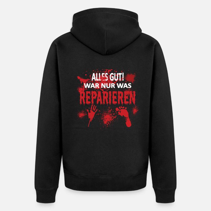 Heimwerker Geschenkidee Handwerker - Unisex Premium Bio Zip Hoodie - Schwarz