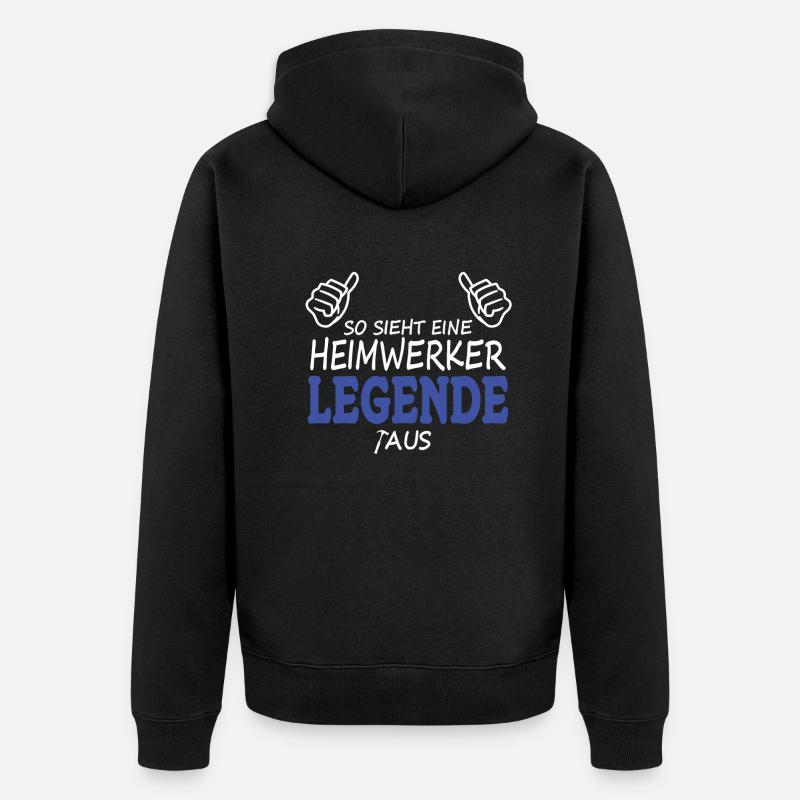 Heimwerker Geschenkidee Handwerker - Unisex Premium Bio Zip Hoodie - Schwarz