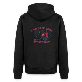 Grillen und Camper Geschenkidee - Unisex Premium Bio Zip Hoodie - Schwarz - Hinten - Nico (187cm)