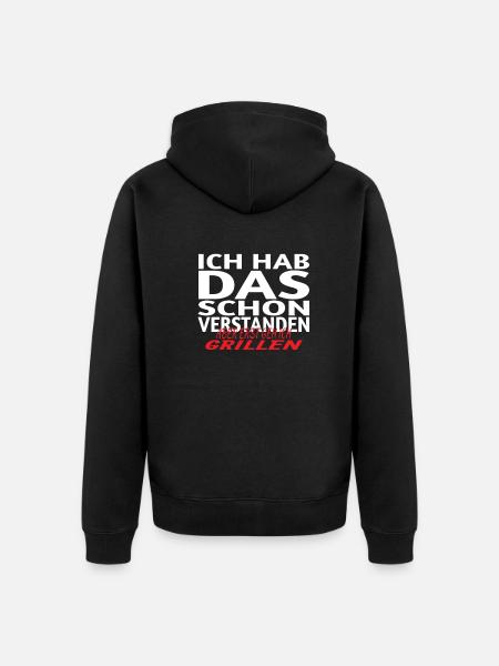 Grillen und Camper Geschenkidee - Unisex Premium Bio Zip Hoodie - Schwarz