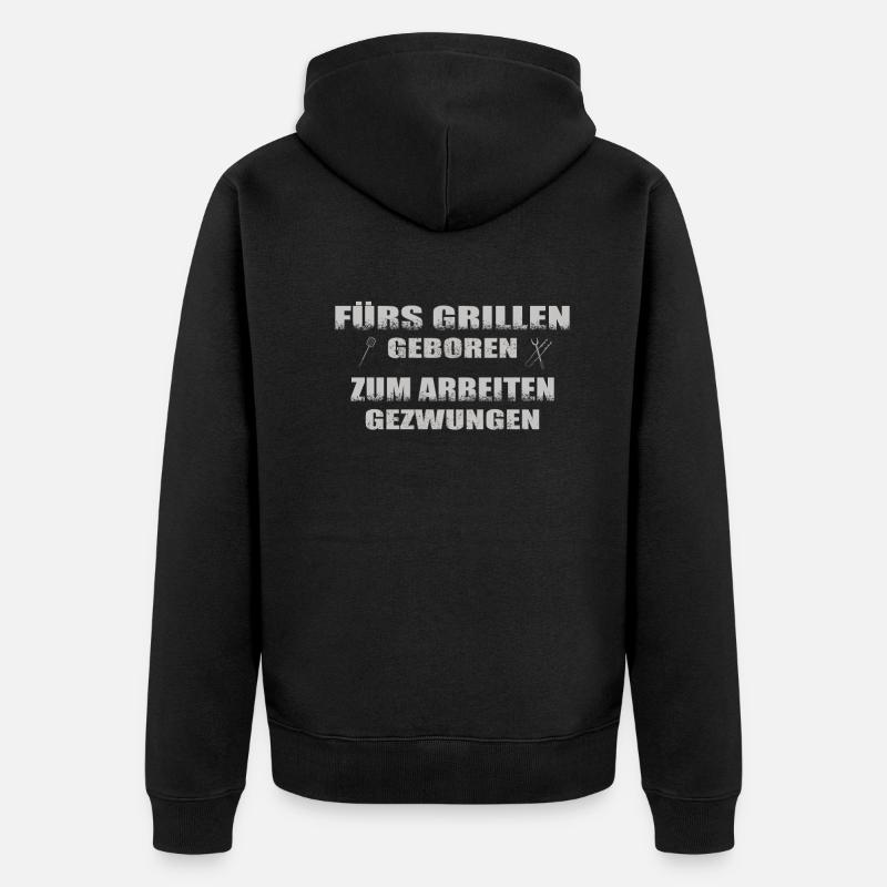 Grillen und Camper Geschenkidee - Unisex Premium Bio Zip Hoodie - Schwarz