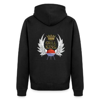 Idée de barbecue et de cadeau de camping-car - Veste à capuche bio Premium Unisexe - noir - Dos - Nico (187cm)
