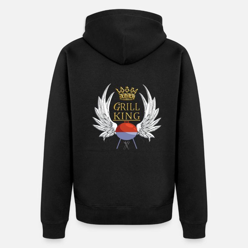 Grillen und Camper Geschenkidee - Unisex Premium Bio Zip Hoodie - Schwarz
