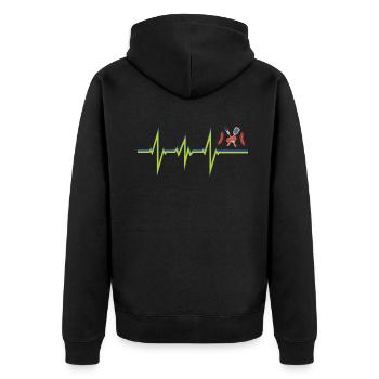 Barbecuing and Camper Gift Idea - Unisex Premium Organic Zip Hoodie - black - Back - Nico (187cm)