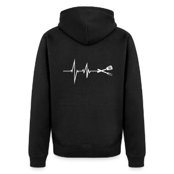 Idée de barbecue et de cadeau de camping-car - Veste à capuche bio Premium Unisexe - noir - Dos - Nico (187cm)