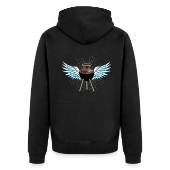 Idée de barbecue et de cadeau de camping-car - Veste à capuche bio Premium Unisexe - noir - Dos - Nico (187cm)