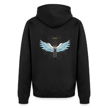 Barbecuing and Camper Gift Idea - Unisex Premium Organic Zip Hoodie - black - Back - Nico (187cm)