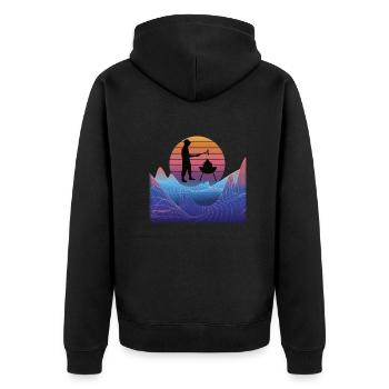 Barbecuing and Camper Gift Idea - Unisex Premium Organic Zip Hoodie - black - Back - Nico (187cm)